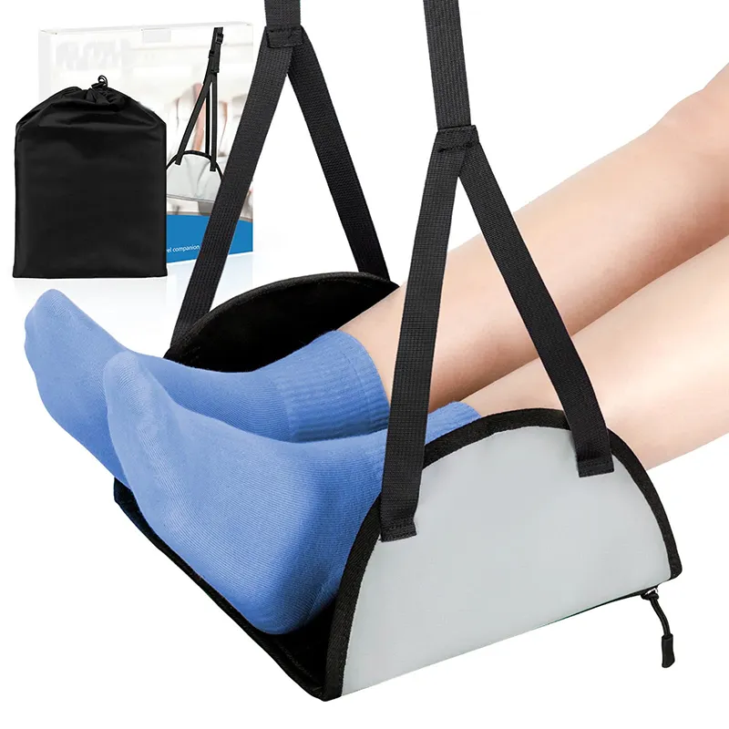 Air Travel Footrest Hammock for Leg Relief